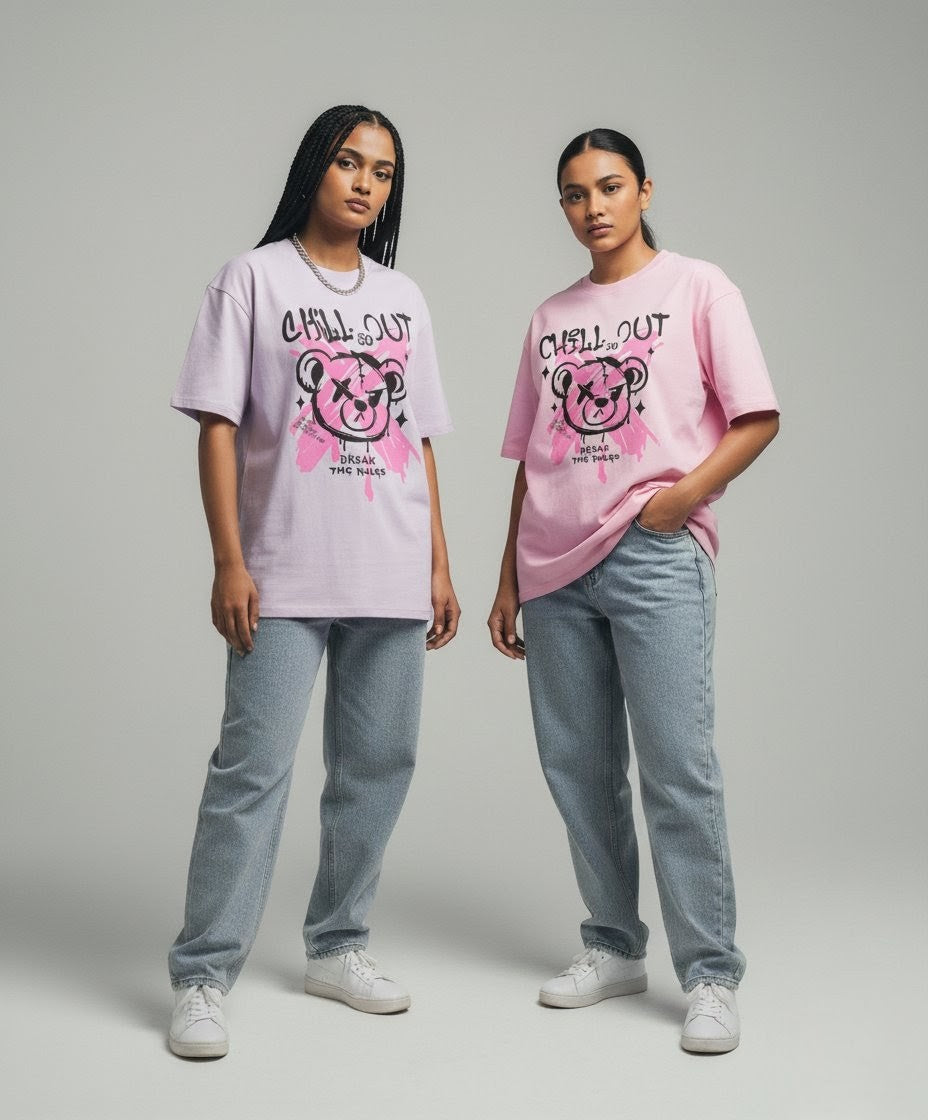 "CHILL OUT" OVERSIZED TSHIRT Lavender