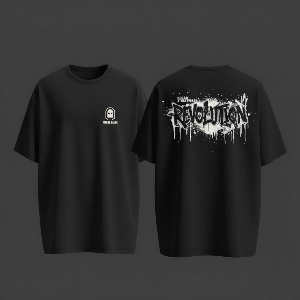 UrbanNaka Original's Revolution Black oversized tshirt