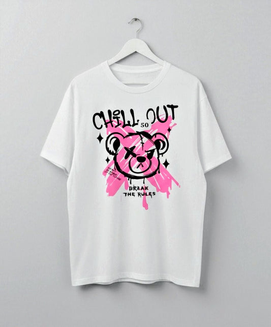 "CHILL OUT" OVERSIZED TSHIRT WHITE