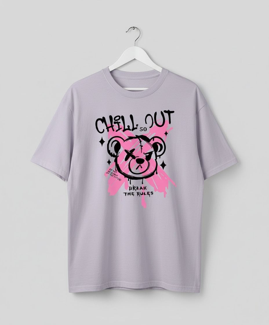 "CHILL OUT" OVERSIZED TSHIRT Lavender