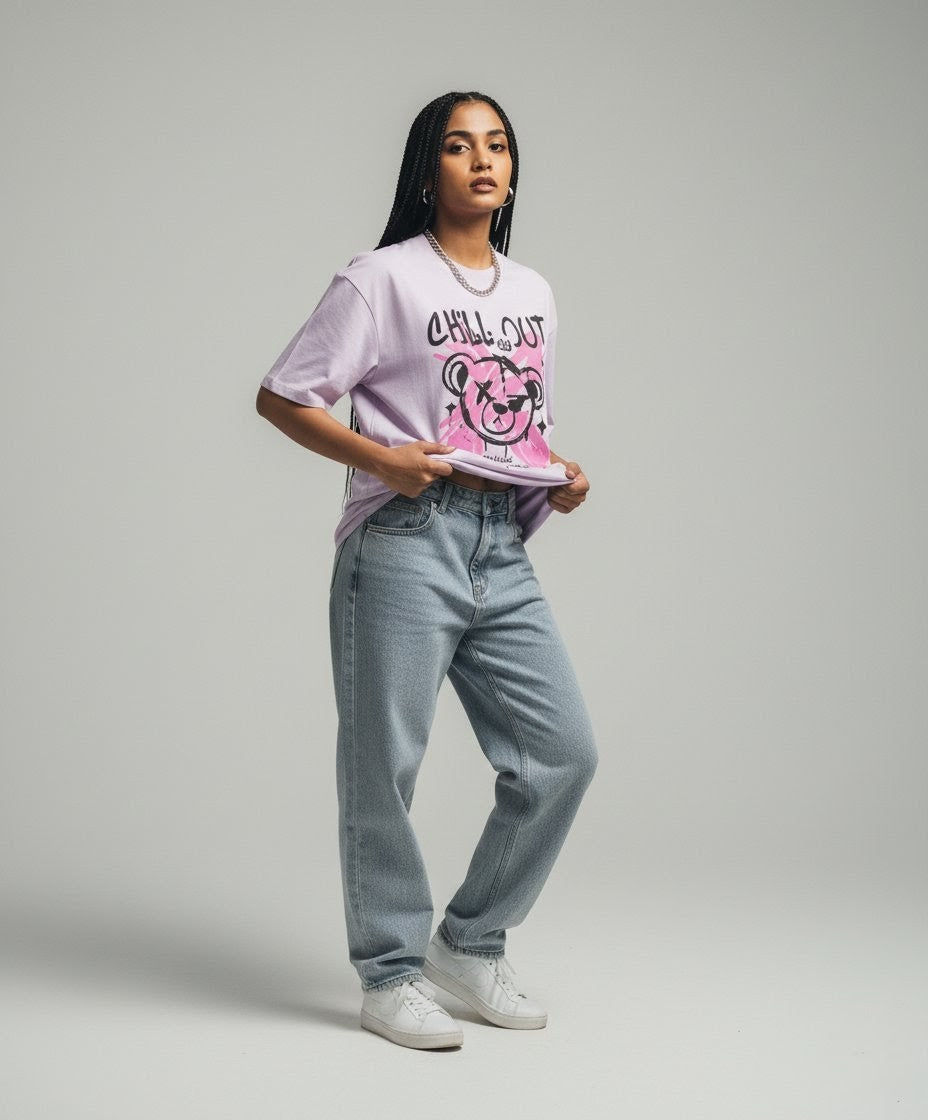 "CHILL OUT" OVERSIZED TSHIRT Lavender