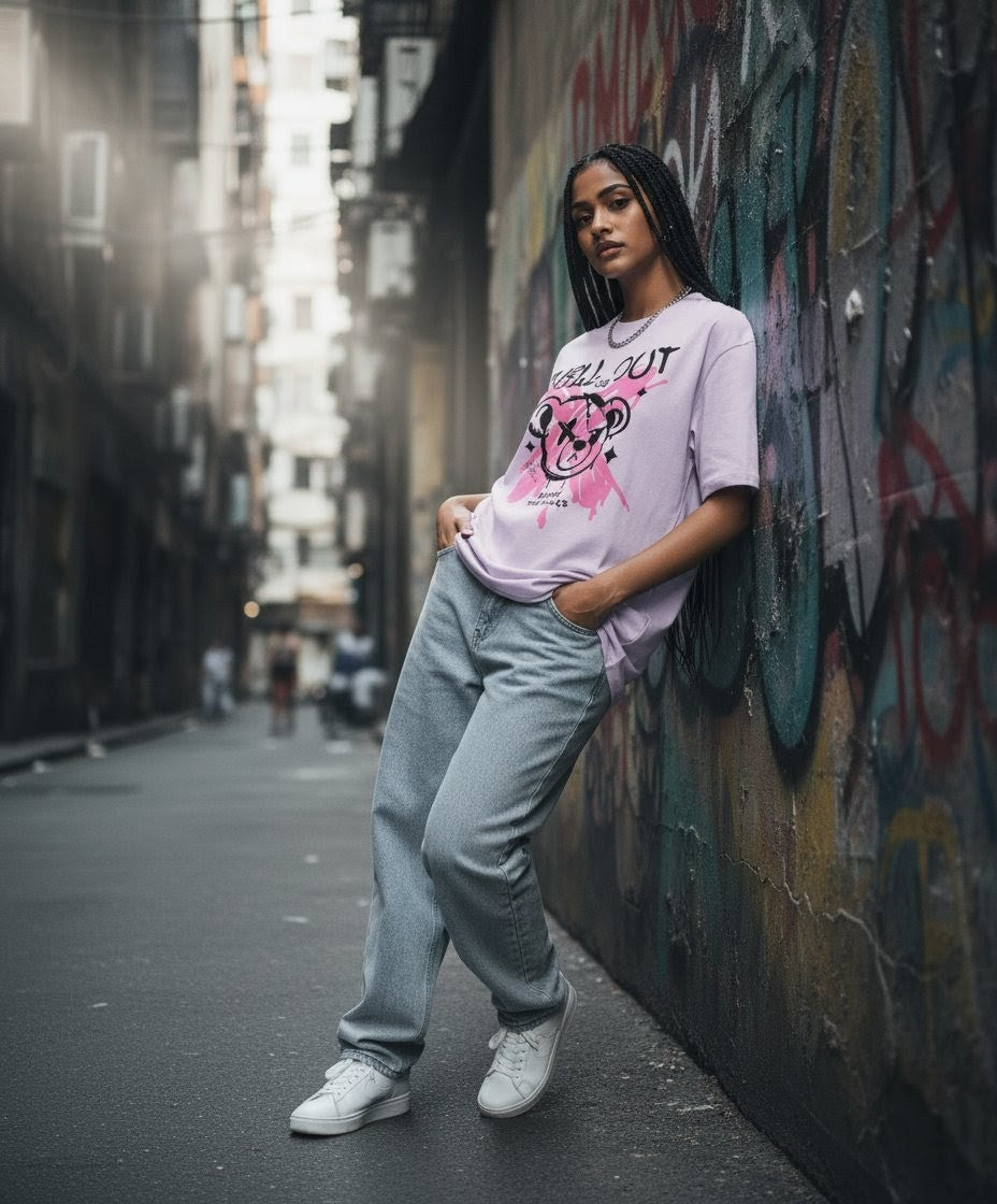 "CHILL OUT" OVERSIZED TSHIRT Lavender