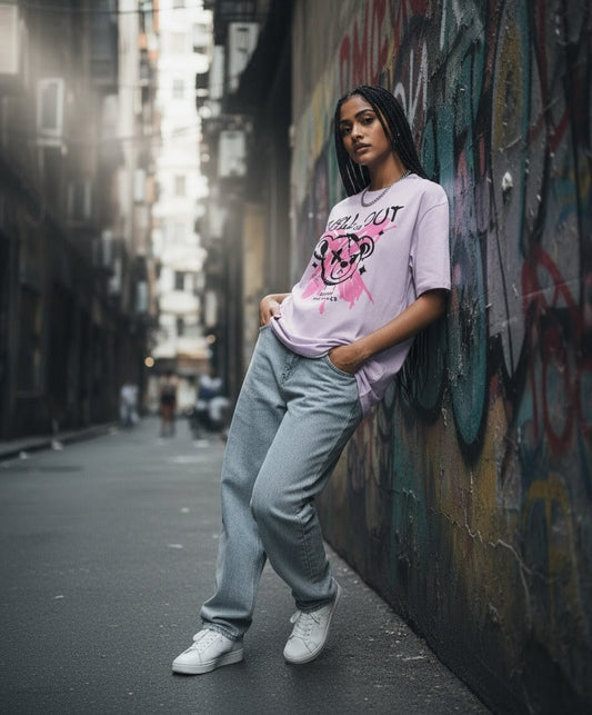 "CHILL OUT" OVERSIZED TSHIRT Lavender